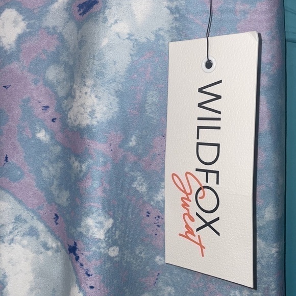 𝅺wildfox 💋🦊 NWT Sweat Watercolor Spill Blue Purple Marble Leggings - Picture 5 of 9